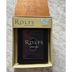 Rolfs Black Men's Leather Front Pocket Wallet New in Box
